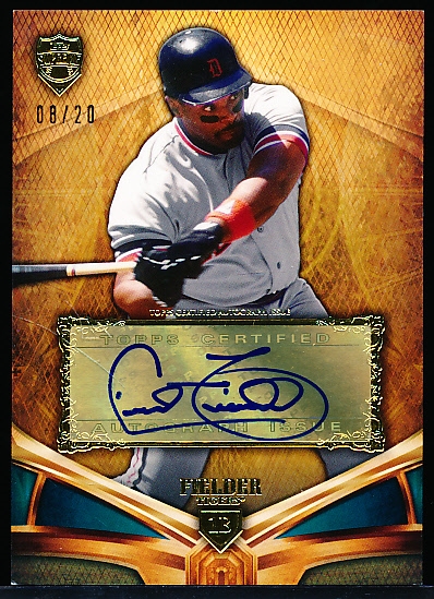 2013 Topps Supreme Bb- “Autographs Blue”- #SA-CF Cecil Fielder, Tigers- #08/20