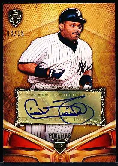 2013 Topps Supreme Bb- “Autographs Orange”- #SA-CFI Cecil Fielder, Yankees- #03/15
