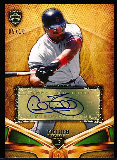 2013 Topps Supreme Bb- “Autographs Green”- #SA-CF Cecil Fielder, Tigers- #05/10