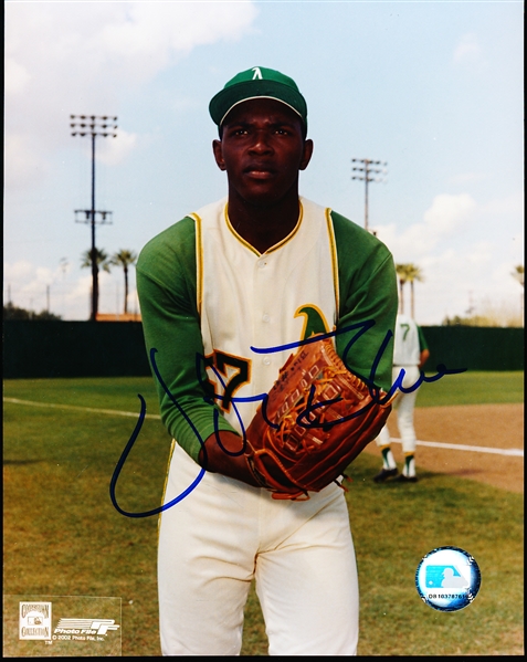 Autographed Vida Blue Oakland Athletics Bsbl. Color 8” x 10” Photo
