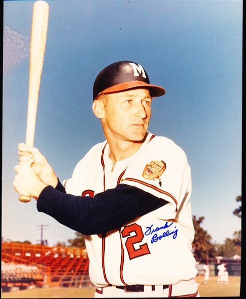 Autographed Frank Bolling Milwaukee Braves Bsbl. Color 8” x 10” Photo