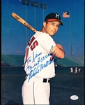 Autographed Eddie Mathews Milwaukee Braves Bsbl. Color 8” x 10” Photo- SGC Certified