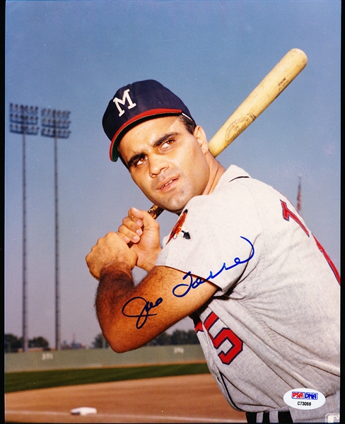 Autographed Joe Torre Milwaukee Braves Bsbl. Color 8” x 10” Photo- PSA/DNA Certified!