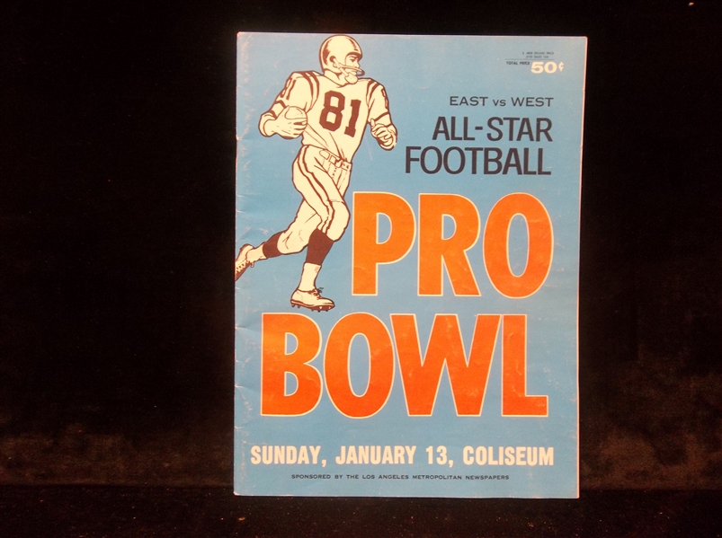 January 13, 1963 13th Annual NFL Pro Bowl Football Game (L.A. Coliseum) Program