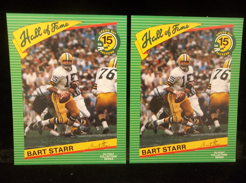 1990’s DuPont Hall of Fame Collector’s Series Ftbl. Promotional Photo- Bart Starr, Packers- 2 Photos