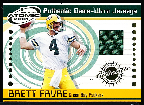 2001 Prism Atomic Ftbl.- “Game-Worn Jersey”- #28 Brett Favre, Packers