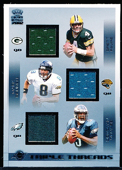 2002 Crown Royale Ftbl.- “Triple Threads”- #39 Brett Favre/ Brunell/ D. McNabb