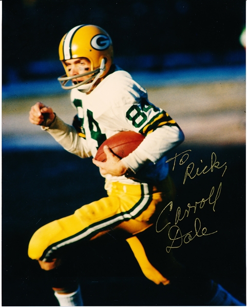 Autographed Carroll Dale Green Bay Packers Color 8” x 10” Photo