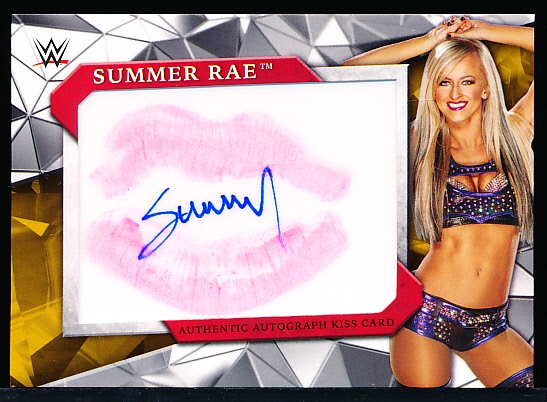 2017 Topps WWE Wrestling “Autographed Kiss” Insert- Summer Rae- #06/10