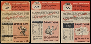 1953 Topps Bb- 3 Diff Boston Red Sox