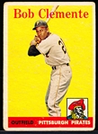 1958 Topps Baseball- #52 Bob Clemente, Pirates