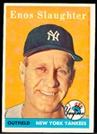 1958 Topps Baseball- #142 Enos Slaughter, Yankees