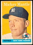 1958 Topps Baseball- #150 Mickey Mantle, Yankees