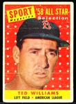 1958 Topps Baseball- #485 Ted Williams All Star