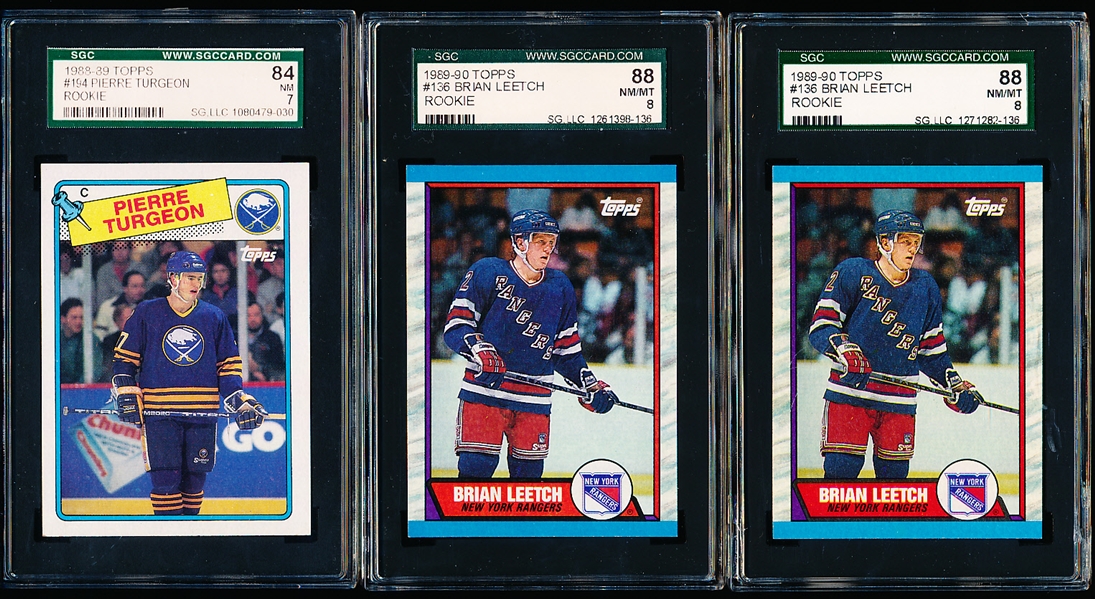 Three SGC Graded Hockey Cards