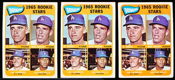1965 Topps Bb- #561 Dodgers Rookies- 3 Cards