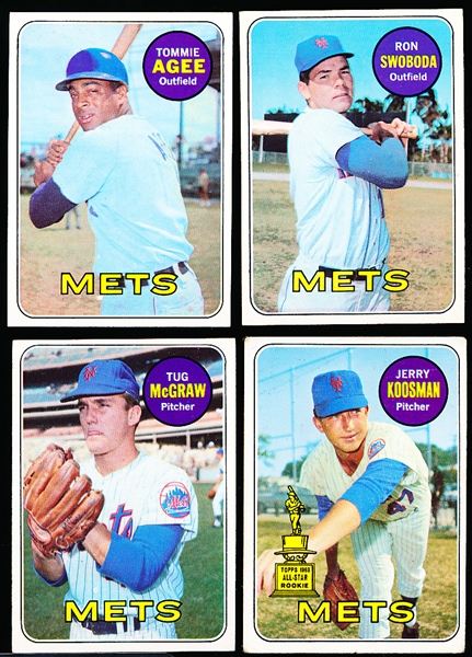 1969 Topps Baseball- 15 Diff NY Mets