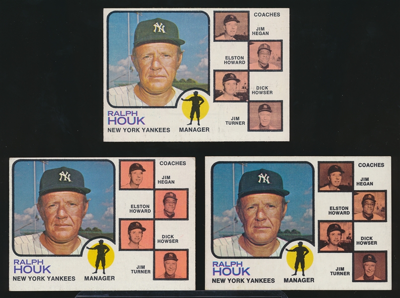 1973 Topps BB- #116 Ralph Houk- 3 Cards