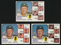 1973 Topps BB- #116 Ralph Houk- 3 Cards