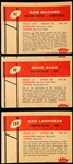 1960/62 Fleer Fb- 9 Cards