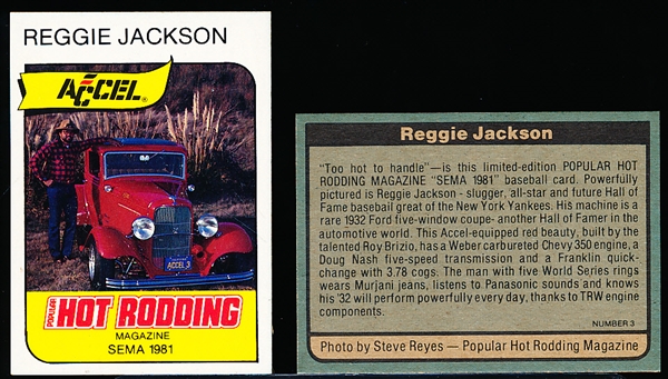 1981 Reggie Jackson Accel “Popular Hot Rodding Magazine” Cards- 20 Cards