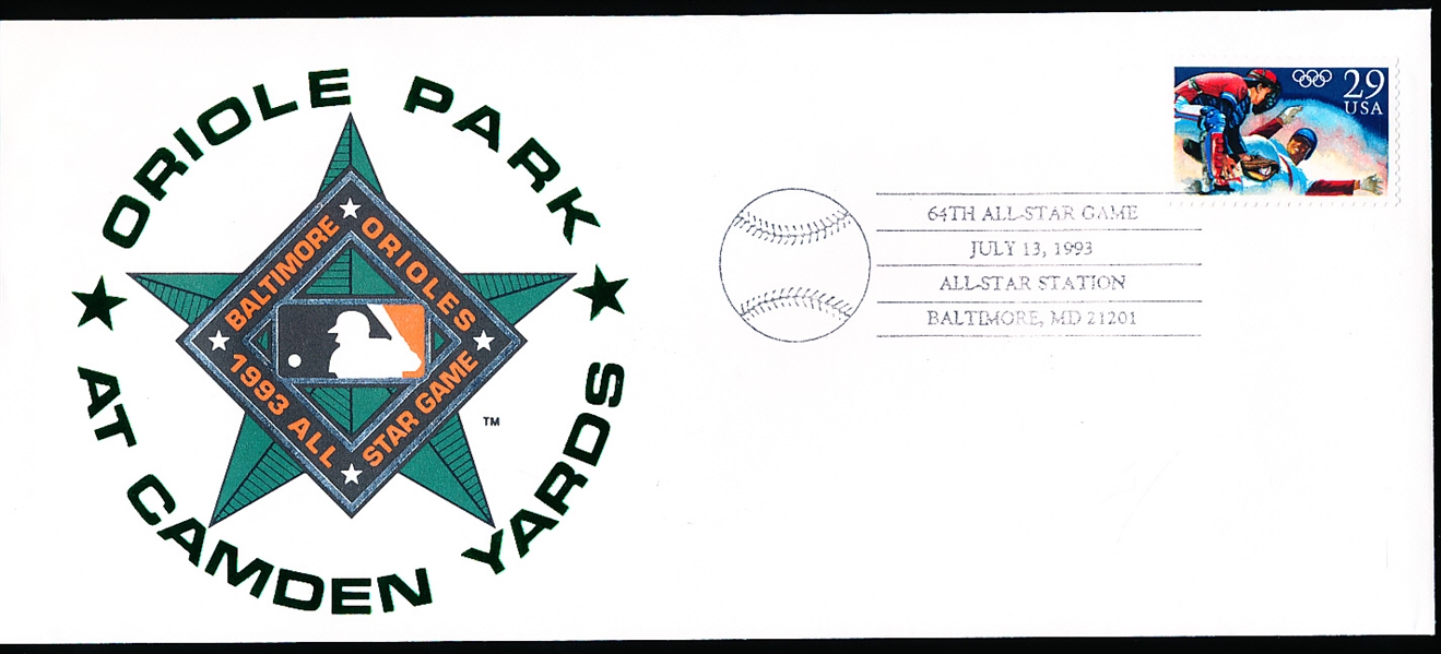 7/13/93 64th All-Star Game Oriole Park at Camden Yards Cancelled First Day Envelope- #5802/10,000