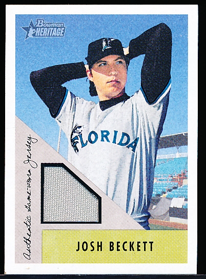 2002 Bowman Heritage Bb- “Jersey Relics”- #BH-JB Josh Beckett, Marlins