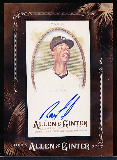 2017 Topps Allen & Ginter Bb- Mini Framed Autographs- #MA-RT Raimel Tapia, Rockies