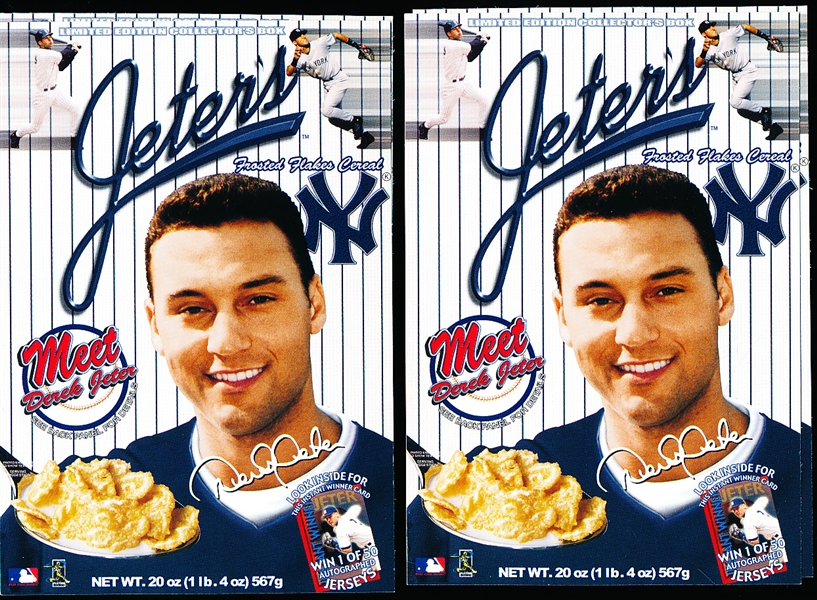 Derek Jeter Famous Fixins Frosted Flakes Cereal 4” x 5-3/4” Ad Cards- 4 Cards