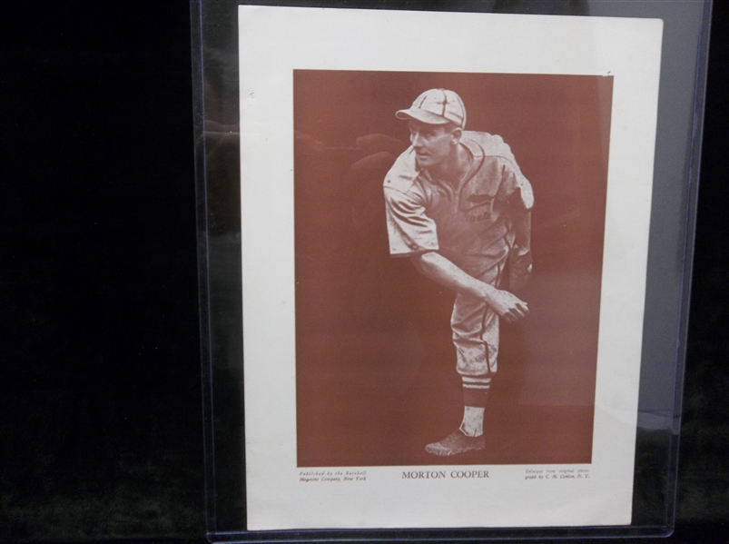 1910-’57 Baseball Magazine Co. Premium Poster (M113)- Morton Cooper, Cardinals