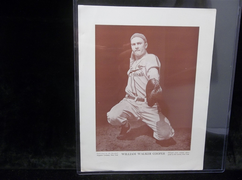 1910-’57 Baseball Magazine Co. Premium Poster (M113)- William Walker Cooper, Cardinals