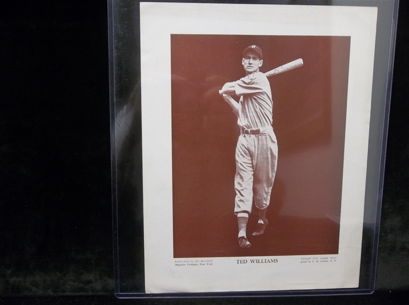 1910-’57 Baseball Magazine Co. Premium Poster (M113)- Ted Williams, Red Sox