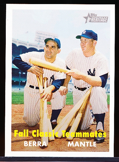 2007 Topps Heritage National Convention Retro Bb- #411 Yogi Berra/ Mickey Mantle (Fall Classic Teammates)