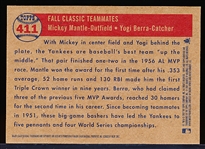 2007 Topps Heritage National Convention Retro Bb- #411 Yogi Berra/ Mickey Mantle (Fall Classic Teammates)