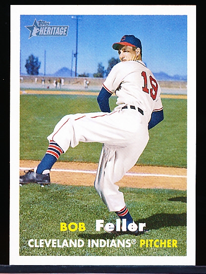 2007 Topps Heritage National Convention Retro Bb- #412 Bob Feller, Indians