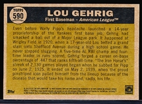 2011 Topps National Convention Retro Bb- #590 Lou Gehrig, Yankees