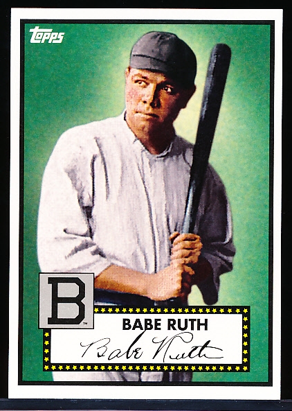 2012 Topps National Collector’s Convention (Baltimore) VIP Promo- #412 Babe Ruth, Baltimore Orioles- (1952 Topps Style)