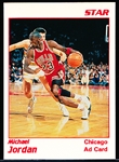 199? Star Co. Michael Jordan White Bordered/ Red Print “Ad Card”