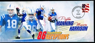Oct. 17, 2005 Photo File Peyton Manning/ Marvin Harrison First Day Cancelled Envelope- 86 TD Receptions