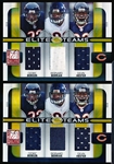 2008 Donruss Elite Ftbl.- “Elite Teams Triple Jersey” Bears (C. Benson/ B. Berrian/ D. Hester)- 2 Cards