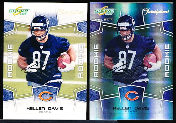 2008 Score Ftbl.- “Inscriptions”- #410 Kellen Davis RC, Bears- 2 Diff.