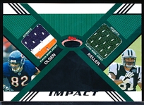 2008 Stadium Club Ftbl.- “Impact Dual Relicss”- #DR-OK Greg Olsen (Bears)/ Dustin Keller (Jets)- #25/50