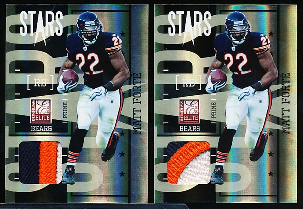 2010 Donruss Elite Ftbl.- “Stars Prime Jerseys”- #12 Matt Forte, Bears- 2 Cards