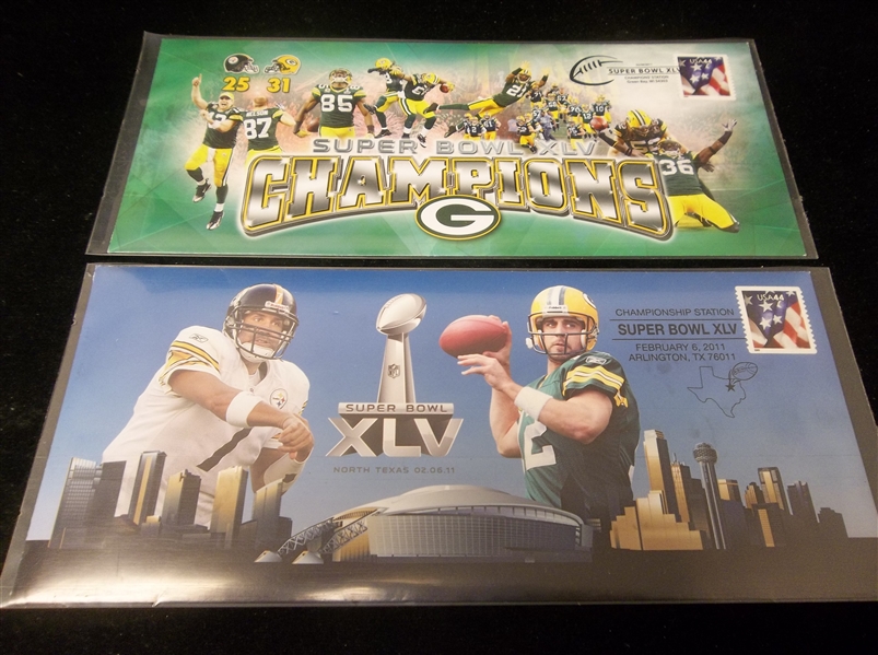 2/6/11 Photo File Super Bowl XLV First Day Envelopes- 2 Diff.