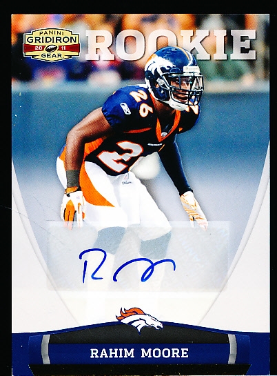 2011 Panini Gridiron Gear Ftbl.- #197 Rahim Moore RC AU, Broncos- #82/299