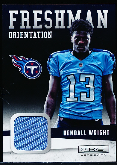 2012 Panini Rookies & Stars Longevity Ftbl.- “Freshman Orientation Jersey”- #28 Kendall Wright, Titans