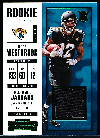 2017 Panini Contenders Ftbl.- “Rookie Ticket Jersey”- #SW-29 Dede Westbrook, Jaguars