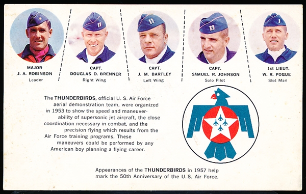 1957 USAF Thunderbirds Postcard Non-Sports
