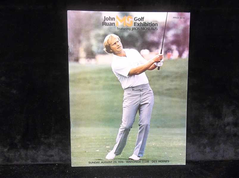 Aug. 29, 1976 John Ruan MS Golf Exhibition (Wakonda Club- Des Moines, IA.) Program with Jack Nicklaus Cover