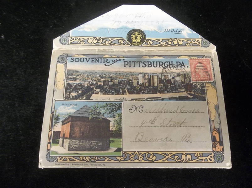 1914 I. Robbins & Son Postcard Fold-Out Picture Pack “Souvenir of Pittsburgh, PA.” Pre-Linen Jacket